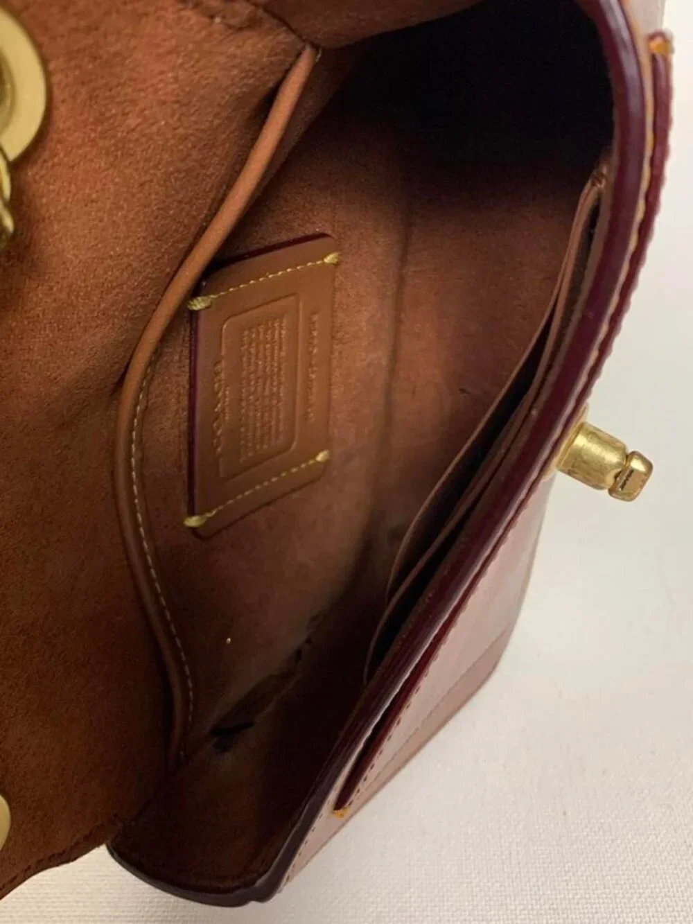 Coach brown and tan leather crossbody